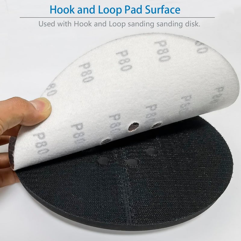 HTOOLPRO 9 Inch Drywall Sanding Pad for Drywall Sander, 8 Holes for Dust Pickup, Replacement Backing Pad Used with Hook and Loop Grinding Polishing Sanding Disc - Image 3